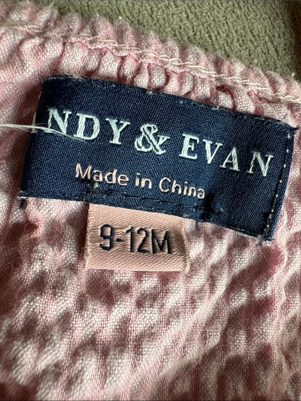 Andy & Evan Mauve Pink Seersucker Textured Tie-Straps Girls Romper Size 9-12M !!